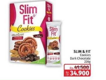 Promo Harga Slim & Fit Cookies Dark Chocolate 220 gr - Lotte Grosir