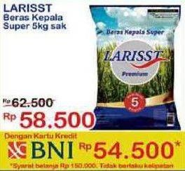 Promo Harga Larisst Beras Kepala Super 5 kg - Indomaret