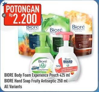 Promo Harga BIORE Body Foam Experience/Hand Soap Antiseptic  - Hypermart