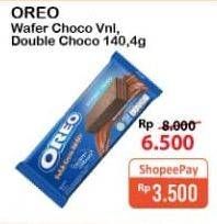 Promo Harga OREO Wafer Choco Vanilla, Double Choco 140 gr - Alfamart