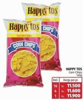 Promo Harga HAPPY TOS Tortilla Chips Jagung Bakar/Roasted Corn 140 gr - Lotte Grosir
