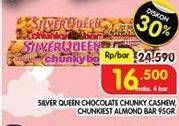 Promo Harga SILVER QUEEN Chunky Bar Cashew, Almonds 95 gr - Superindo