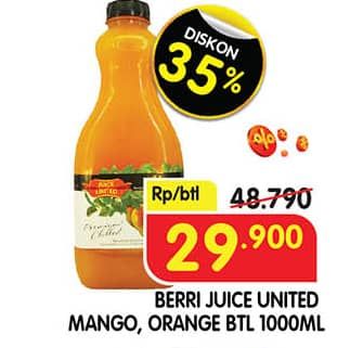 Promo Harga Berri Juice Mango, Orange 1000 ml - Superindo