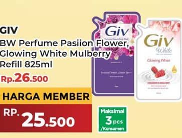 Promo Harga GIV Body Wash Passion Flowers Sweet Berry, Glow White 825 ml - Yogya