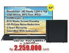 Promo Harga POLYTRON PLD 32B8951 | LED TV 32 inchi  - Hari Hari