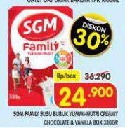 Promo Harga SGM Family Yummi Nutri Creamy Chocolate, Vanilla 330 gr - Superindo