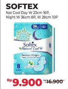 Promo Harga Softex Natural Cool+ Super Slim 23cm, 29cm, 36cm 8 pcs - Alfamart