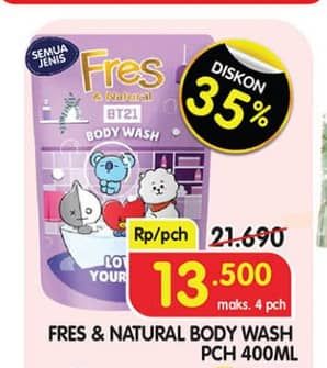 Promo Harga Fres & Natural Body Wash Dessert Collection All Variants 400 ml - Superindo