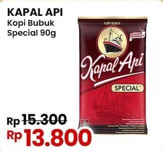 Promo Harga Kapal Api Kopi Bubuk Special 90 gr - Indomaret