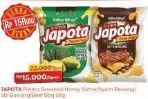 Promo Harga Japota Potato Chips Ayam Bawang, Beef BBQ, Happy Honey Butter, Sambal Bawang, Umami Japanese Seaweed 68 gr - Alfamart