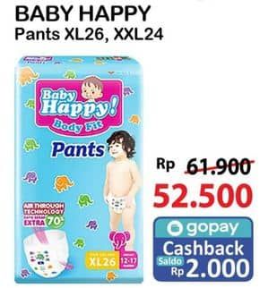 Promo Harga Baby Happy Body Fit Pants XL26, XXL24 24 pcs - Alfamart