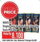 Promo Harga KANZLER Sosis Single Hot, Keju, Mini, Original 65 gr - Hypermart