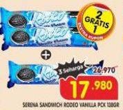 Promo Harga Serena Rodeo Biskuit Sandwich Vanilla Cream 138 gr - Superindo