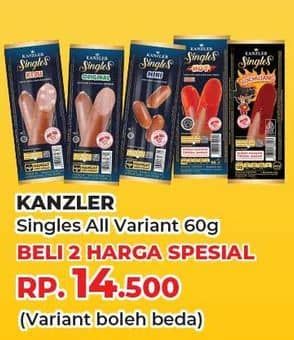 Promo Harga Kanzler Sosis Single All Variants 60 gr - Yogya