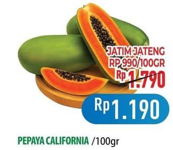 Promo Harga Pepaya California per 100 gr - Hypermart