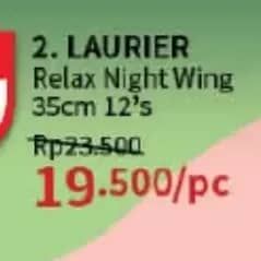 Promo Harga Laurier Relax Night 35cm 12 pcs - Guardian