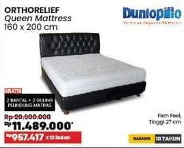 Promo Harga Dunlopillo Orthorelief Queen Mattress 160 x 200 cm  - COURTS