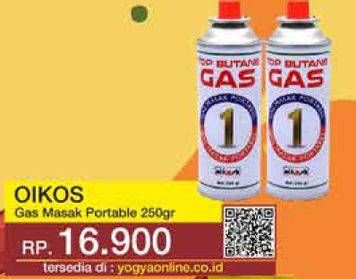 Promo Harga OIKOS Gas Masak Portable 250 gr - Yogya