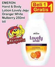 Promo Harga EMERON Lovely White Hand & Body Lotion Jeju Orange, White Mulbery 250 ml - Indomaret