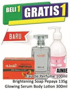 Promo Harga Ainie Eau De Parfume/Brightening Soap Pepaya/Glowing Serum Body Lotion  - Hari Hari