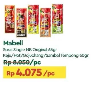 Promo Harga Mabell Sosis Single 60 gr - TIP TOP