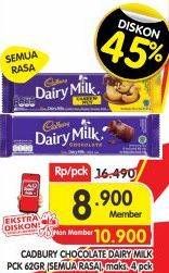 Promo Harga CADBURY Dairy Milk All Variants 62 gr - Superindo