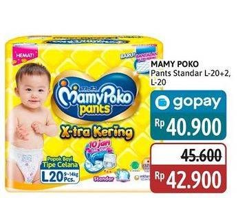 Promo Harga Mamy Poko Pants Xtra Kering XL20+2, XL20 20 pcs - Alfamidi