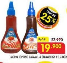 Promo Harga Morin Topping Jam Caramel, Strawberry 310 gr - Superindo
