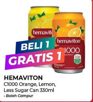 Promo Harga Hemaviton C1000 Lemon, Orange, Less Sugar 330 ml - Alfamart