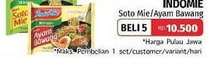 Promo Harga INDOMIE Mi Kuah Soto Mie, Ayam Bawang per 5 pcs - LotteMart