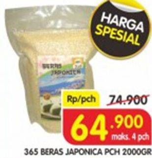 Promo Harga 365 Beras Japonica 2000 gr - Superindo