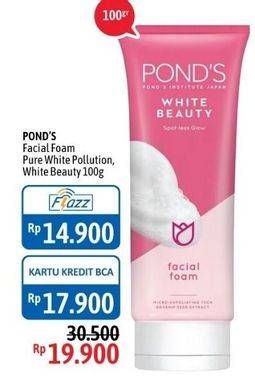 Promo Harga Ponds Facial Foam White Beauty/ Pure White Pollution  - Alfamidi