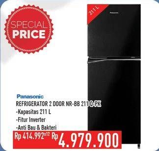 Promo Harga PANASONIC NR-BB211Q | Refrigerator 2 Door PK  - Hypermart