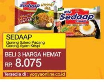 Promo Harga Sedaap Mie Goreng Salero Padang, Ayam Krispi 86 gr - Yogya