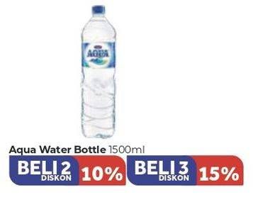 Promo Harga AQUA Air Mineral per 2 botol 1500 ml - Carrefour