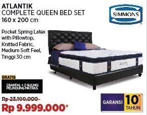 Promo Harga Simmons Atlantic Tempat Tidur Queen 160x200 Cm  - COURTS