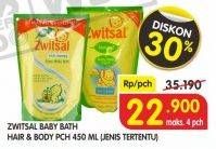 Promo Harga ZWITSAL Natural Baby Bath Hair Body 450 ml - Superindo