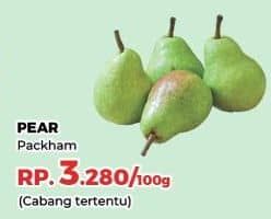 Promo Harga Pear Packham per 100 gr - Yogya