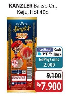 Promo Harga Kanzler Singles Bakso Hot, Keju, Original 48 gr - Alfamidi