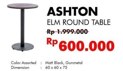 Promo Harga ASHTON ELM Round Table 60x75x60cm  - Carrefour