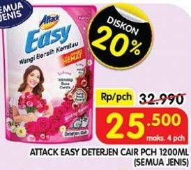 Promo Harga Attack Easy Detergent Liquid All Variants 1200 ml - Superindo