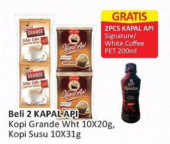 Promo Harga Kapal Api Kopi Grande White Coffee/ Kopi Susu  - Alfamart