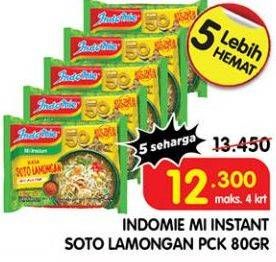 Promo Harga Indomie Mi Kuah Soto Lamongan 80 gr - Superindo