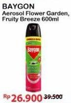Promo Harga BAYGON Insektisida Spray Flower Garden, Fruity Breeze 600 ml - Alfamart