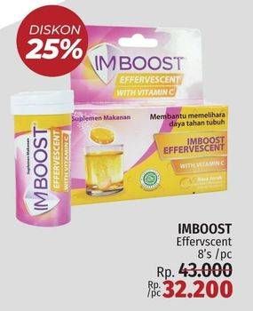 Promo Harga IMBOOST Effervescent with Vitamin C Orange 8 pcs - LotteMart