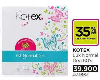 Promo Harga KOTEX Lux Normal Deo 60 pcs - Watsons