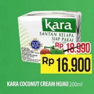 Promo Harga Kara Coconut Cream (Santan Kelapa) 200 ml - Hypermart