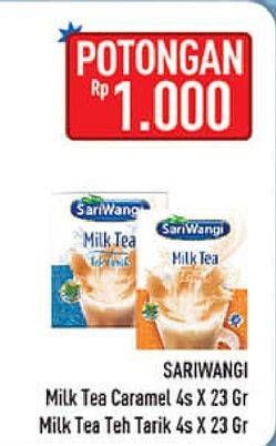 Promo Harga Sariwangi Milk Tea Teh Tarik, Caramel 4 pcs - Hypermart