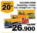 Promo Harga GOLDEN FARM French Fries Shoestring, Straight, Crinkle 1 kg - Giant