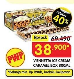 Promo Harga Walls Ice Cream Viennetta Gold Vanilla Caramel 800 ml - Superindo